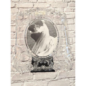 Vintage 1972 Mikasa Princess Frosted Crysta Frame 11.25″ Clear Edging, NIOP,